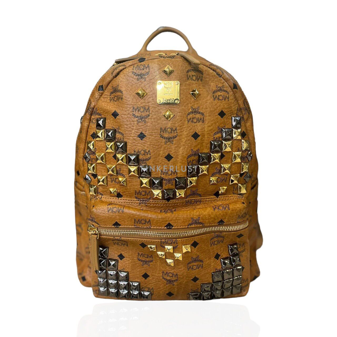 tas backpack MCM Stark Studs Medium Visetos Cognac Backpack Tinkerlust